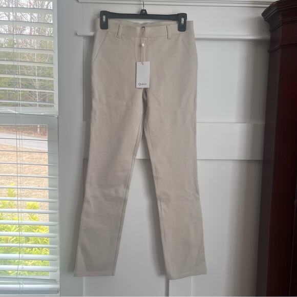 NWT Quince (xs) Ecru Ponte Straight Leg Pant - Picture 1 of 12